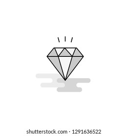 Diamond Web Icon. Flat Line Filled Gray Icon Vector