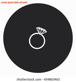 Diamond web icon. Gray circle button with white illustration.