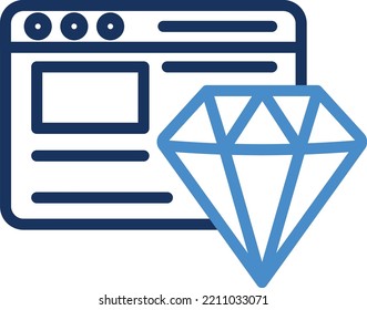 Diamond website Vector icon which is suitable for commercial work and easily modify or edit it 
