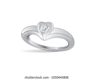 Diamond wedding ring with love symbol