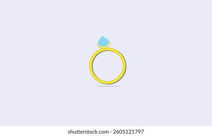 Diamond wedding ring vector illustration for use.