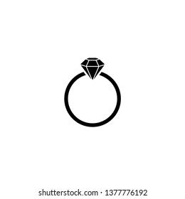 Diamond Wedding Rings Icon Vector