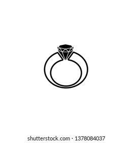 Diamond Wedding Rings Icon Vector
