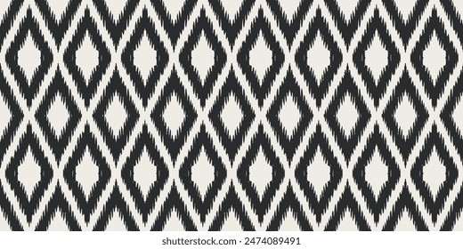 Diamante blanco negro zig zag espejo , Etnia botánica dibujo colorido hermoso textil ornamental ogee infinito ornamento sin fisuras de moda patrón sin fin ilustración raya Vector de impresión 