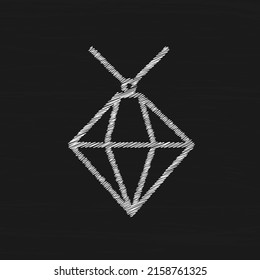 Diamond white sketch vector icon. Brilliant, diamond line icon. Linear style sign for mobile concept