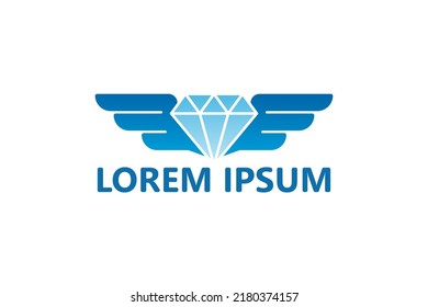 Vector de diseño de la plantilla del logotipo de la ala del diamante