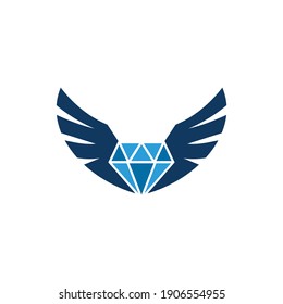 diamond wings abstract icon logo concept graphic design