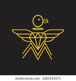 Diamond wings vector abstract design