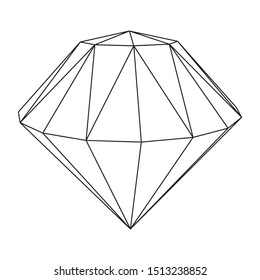 Diamond wireframe low poly mesh vector illustration.