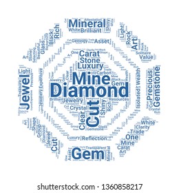 diamond word cloud. tag cloud about diamond.