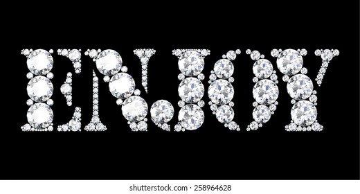 diamond words enjoy.Vector illustration.