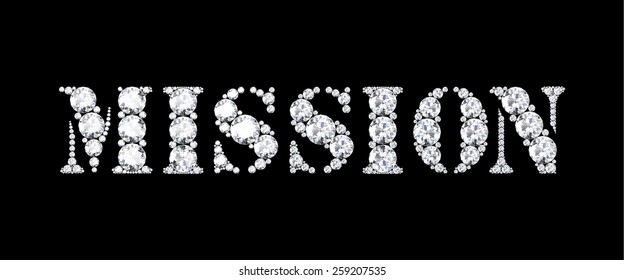 diamond words mission.Vector illustration.