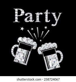 diamond words party.Vector illustration.