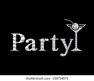 diamond words party.Vector illustration.