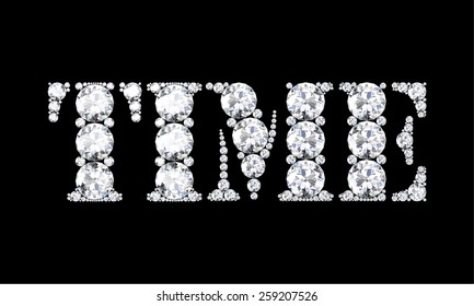 diamond words time.Vector illustration.