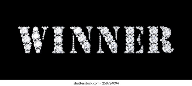 diamond words winner.Vector illustration.