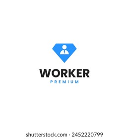 Diamond worker logo design illustration idea