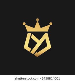 Diamond Y with Crown Logo design