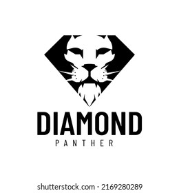 Diamond-faced lion symbol logo design vector illustration