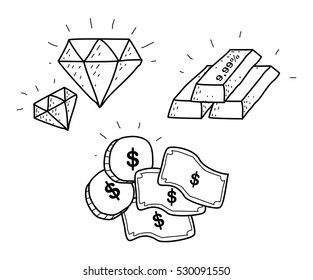 diamond,gold & money