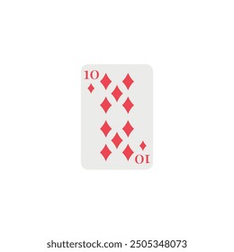 Diamonds 10, playing card, vector design