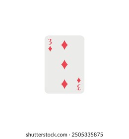 Diamonds 3, playing card, vector design