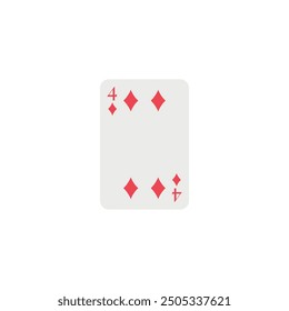 Diamonds 4, playing card, vector design