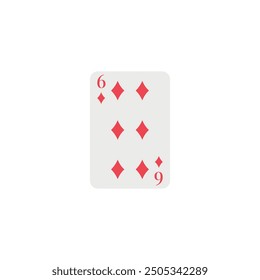Diamonds 6, playing card, vector design
