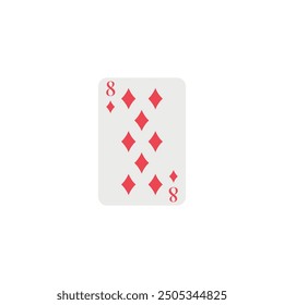 Diamonds 8, playing card, vector design