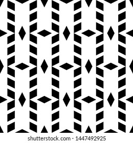 Diamonds backdrop. Rhombuses ornament. Ethnic motif. Seamless pattern. Lozenges wallpaper. Geometric background. Digital paper, textile print, web design, abstract. Vector.