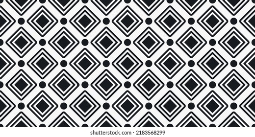 Diamonds black seamless. Pattern of identical rhombuses.