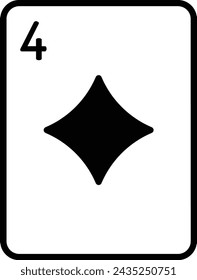Diamonds Card glyph and line vector illustration