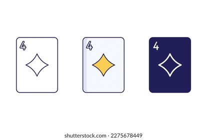 Diamonds Card line and solid illustration icon