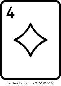 Diamonds Card outline icon vector illustration