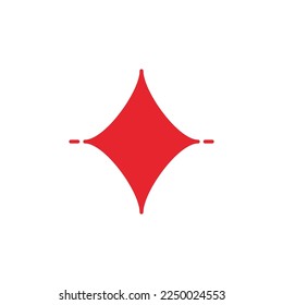 Diamonds Card Suit vector concept minimal solid red icon