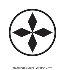 Diamonds in the circle outline vector