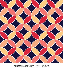 diamonds and circles pattern petals.contains the intersection of circles forming lobes.