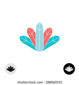 Diamonds or color pastel oil crayons logo template