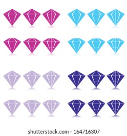 diamonds color vector illustration