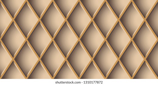 Diamonds. Diamond-shaped lattice. Diagonal mesh with shadows. Seamless background for your site. Vector graphics