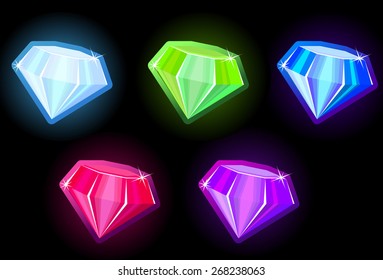 Diamonds in five different colors.
It'??s the pack to make puzzle game for applications mobile.