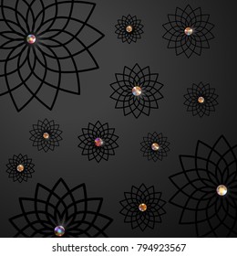 Diamonds. Gems. Decoration. Abstract vector background.