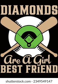Diamonds are a girl best friend vector art design, eps file. design file for t-shirt. SVG, EPS cuttable design file