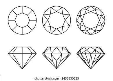 Diamonds Graphic Signs Set Diamond Types Stock Vector (Royalty Free ...