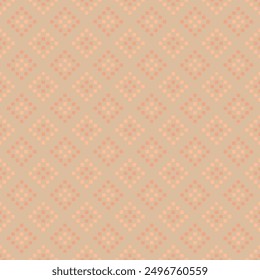 diamonds from hand drawn squares. vector seamless pattern. folk decorative art. peach color repetitive background. geometric fabric swatch. wrapping paper. continuous textile design template