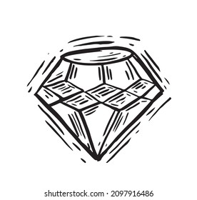Diamantes, estilo dibujado a mano, ilustración vectorial.