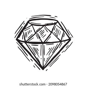 Diamantes, estilo dibujado a mano, ilustración vectorial.