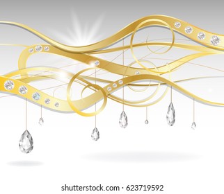 Diamonds to hang from golden waves
