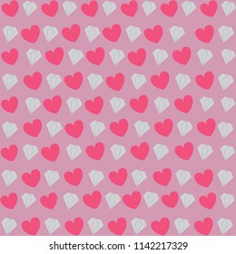 Diamonds and hearts pattern