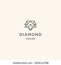 Diamonds and house. abstract design concepts for real estate agents